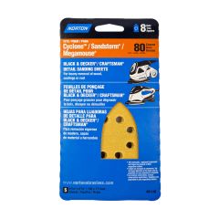 Hole & Loop 8 Vac Hole Iron Detail Sheets 80 Grit-5/Pack