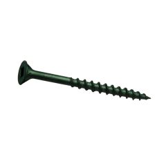 1-1/4" Green Flat Head Square Drive Deck Screws-100/Pack