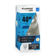 LED 4 Watt G16 E12 Bulb Frosted 350 Lumens 2700 Kelvin