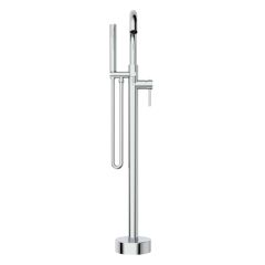 Floor Mounted Bath Filler with Hand Held Shower in Chrome