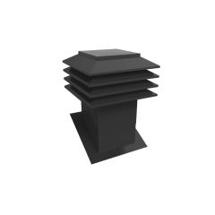 Black Attic Ventilator with Adjustable Flashing