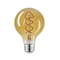 6.5 Watt - 60 Watt Amber Spiral LED G25 E26 Light Bulb