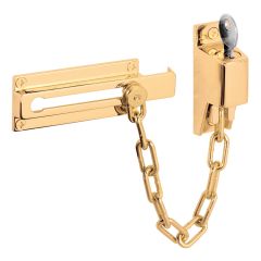 Chain Door Guard, Keyed, Brite Brass Finish