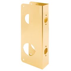 Door Reinforcer, 2-3/4"Bs X 1-3/4"Th, Brass Finish, N/Recess