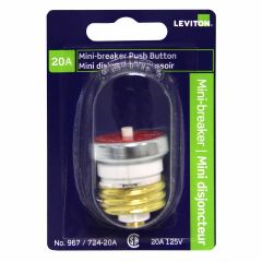 125 Vac Edison Base UL Circuit Breaker 20 Amp