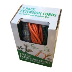 Assorted Extension Cord-3/Pack