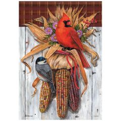 Indian Corn Birds Large Flag