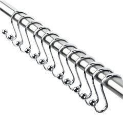 Axis Chrome Shower Curtain S-Hooks with Ball