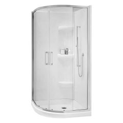 White Radia Neo-Round Slding Shower Door