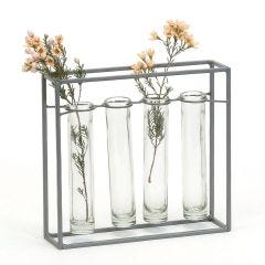 4 Bud Vase in Metal Frame