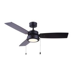 42" Matte Black Wallis LED 3 Blade Ceiling Fan