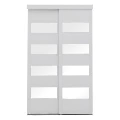 48" X 80-1/2" Fusion 4 Lite Sliding Door White