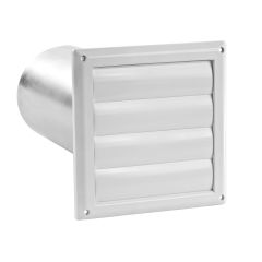 5" White Louvered Vent Hood