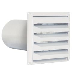4" White Intake Hood With Metal Screen