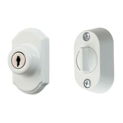 Keyed Deadbolt In White