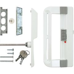 Patio Door Handle Set With Keyed Lock In White