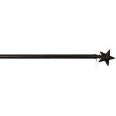 60" Flag Pole Star Black Metal