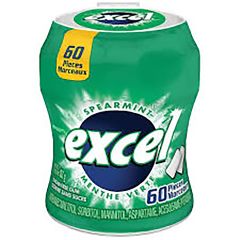 Pastilles de gomme Excel flacon 60 pces menthe verte