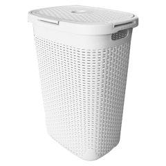 Modern Homes 60L Laundry Hamper In White
