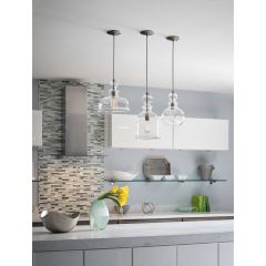Staunton: 1 light Pendant, Globe Shape Glass Shade