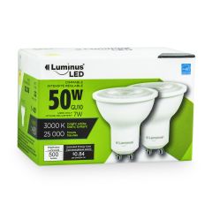 LED 7W GU10 3000K-2/Pack