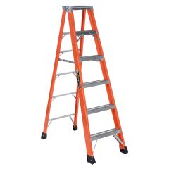 6' Fiberglass Step Ladder Grade 1AA With 375 Lbs Capacity