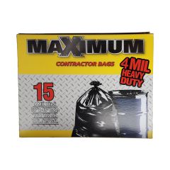 33" x 48" Black Contractor Garbage Bags 4 Mil
