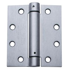 4.5" x 4" Satin Chrome Square Corner Spring Hinge