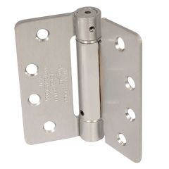 4" x 4" Satin Chrome Square Corner Spring Hinge