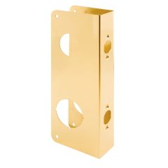 Door Reinforcer, 2-3/4"Bs X 1-3/4"Th, Brass Finish, N/Recess