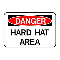 Danger Hard Hat Area Sign 8" x 12"