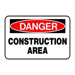 Danger Construction Area Sign 8" x 12"