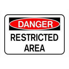 Danger Restricted Area Sign 8" x 12"
