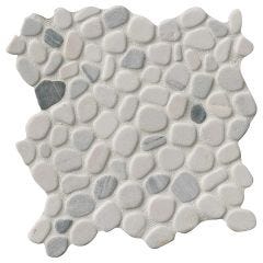 Black and White Pebbles Marble Mosaic Tile