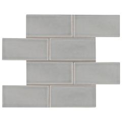 Morning Fog Handcrafted Glazed Ceramic Wall Tile 3" x 6"