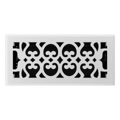 4" x 10" White Victorian Floor Register