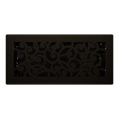 4" x 10" Black Iron Wonderland Floor Register