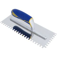 1/4"x3/8"x1/4" Stainless Steel Square-Notch Trowel
