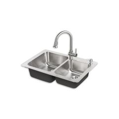Montvale 33" x 22" Stainless Steel Kitchen Sink With Faucet