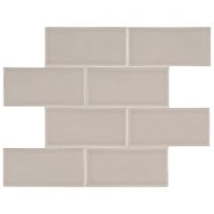 Portico Pearl Handcrafted Glossy Ceramic Wall Tile 3" x 6"