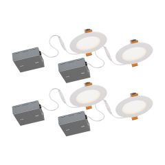 4" LED Recessed Ultra Slim 600 Lumens- 4/Pack