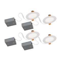 4" LED Recessed Ultra Slim 600 Lumens- 4/Pack