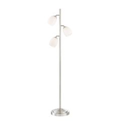 Orbit 3 Head Floor Lamp Brushed Nickel