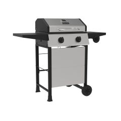 Two Burner Open Cart LP Gas Grill With Side Burner