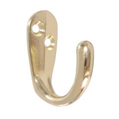 Brass Plated Single Clothes Hook-2/Pack