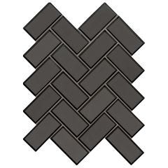 12"x12" Metallic Gray Herringbone Mosaic 10PC/10.60SqFt/Bx