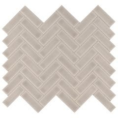 Portico Pearl Herringbone Glossy Ceramic Mosaic Tile