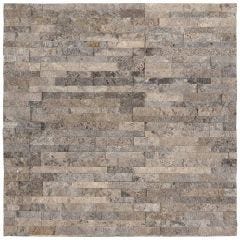 Silver Travertine Mini Ledger Natural Travertine Wall Tile