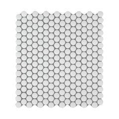 Penny Round Bianco Matte Porcelain Mosaic Tile