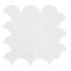 Retro Scallop Bianco Porcelain Mosaic Tile